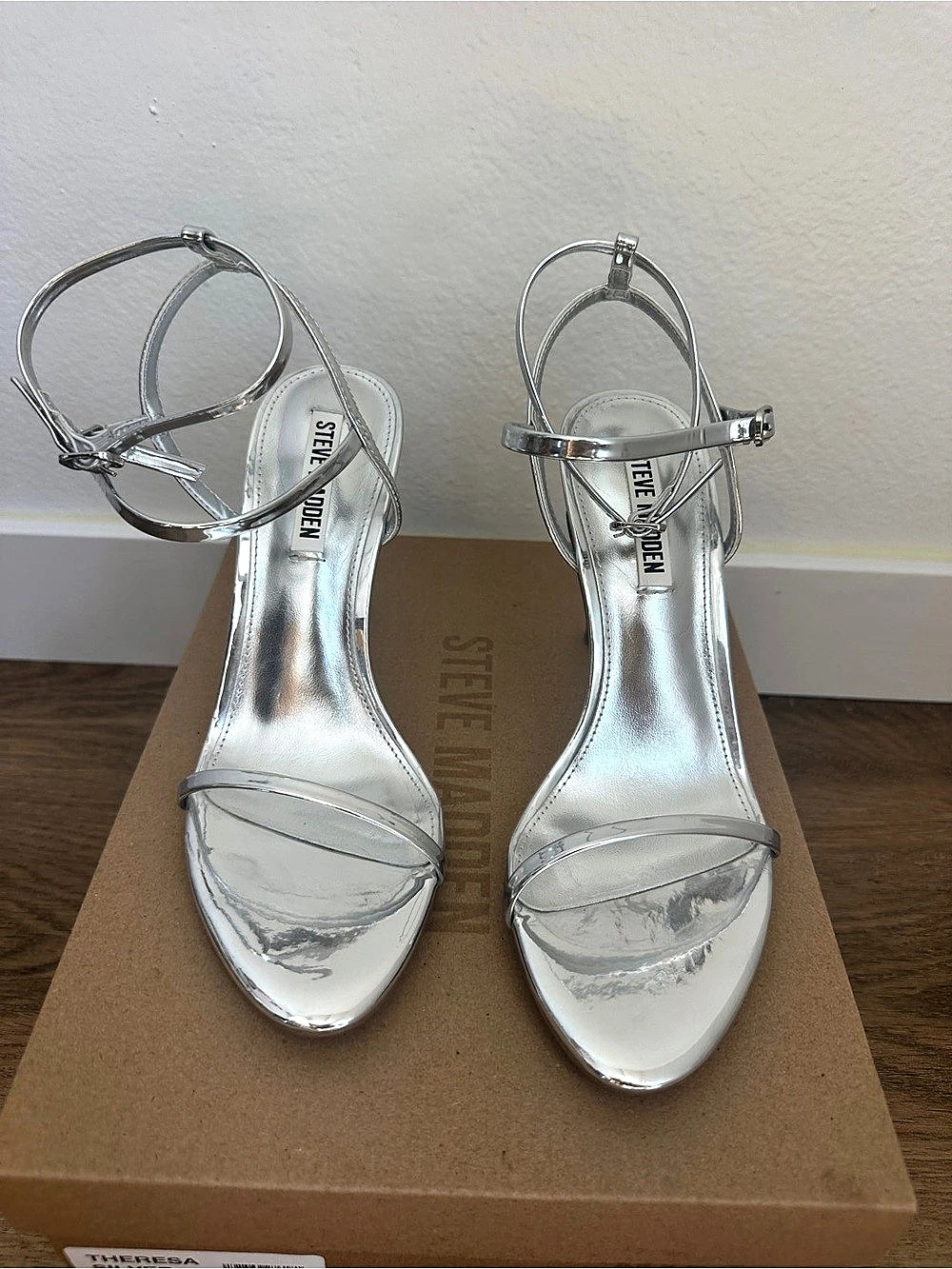 Steve Madden Theresa Silver Strappy Heels US 7.5